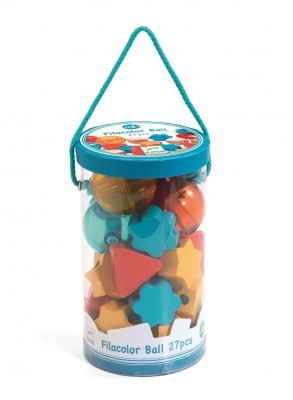 Dřevěné korálky - Barevné tvary