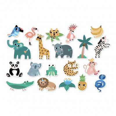 Dřevěné magnetky - Džungle - 20 ks