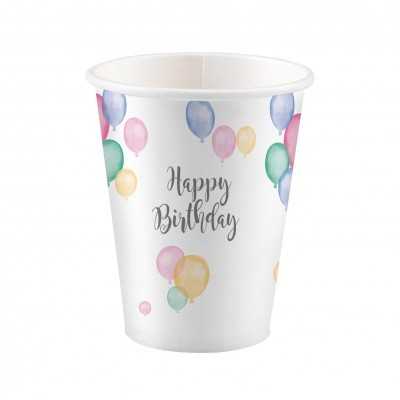 Papírové kelímky Happy Birthday