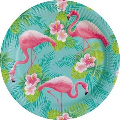Papírové talířky Plameňák