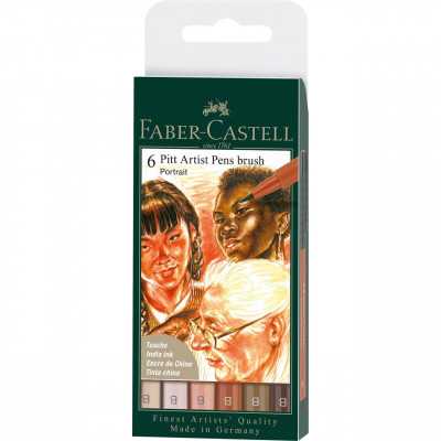 Popisovače Faber-Castell Pitt Artist Pen Brush - Portrait - 6 ks