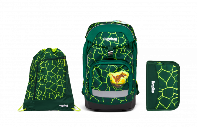 Školní set Ergobag prime - Rex 2023 - batoh + penál + sportovní pytel