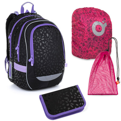 Velký školní set Topgal CODA 23007 G - batoh + penál + pytlík + pláštěnka