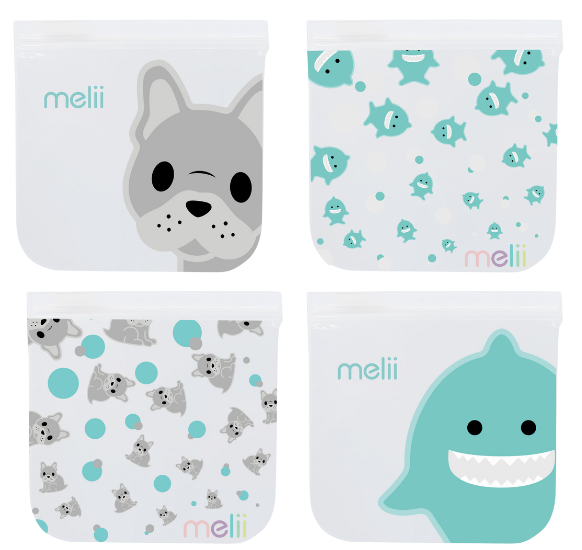 Opakovatelně použitelné sáčky na svačinu 4ks - Buldoček