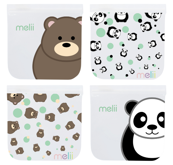 Opakovatelně použitelné sáčky na svačinu 4ks - Panda