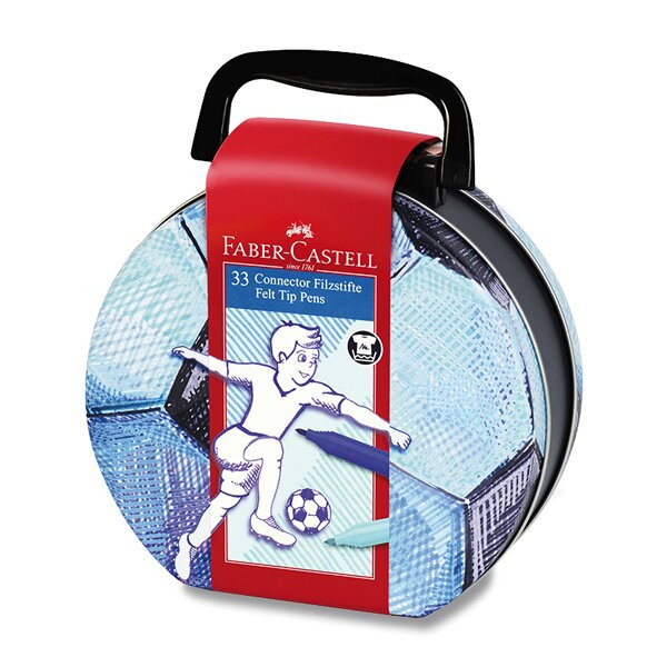 Dětské fixy Faber-Castell Connector v kufříku - fotbal