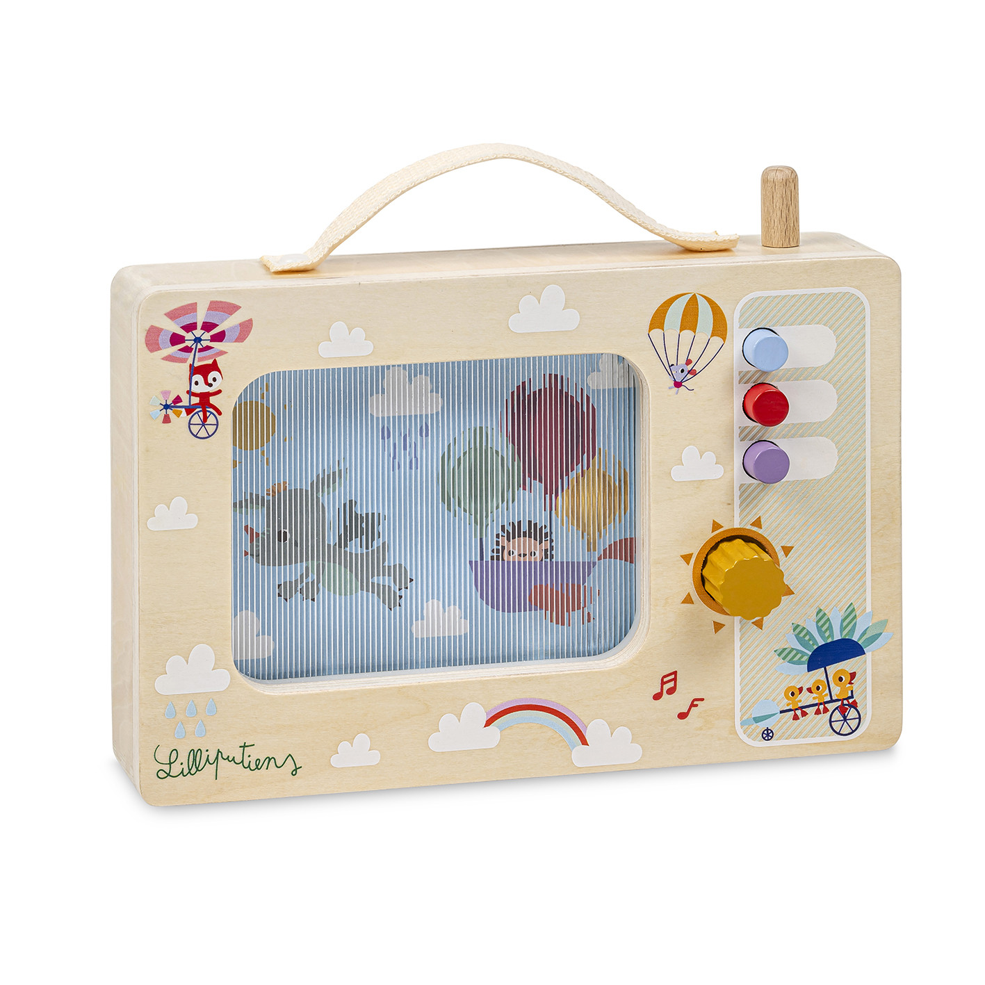 Lilliputiens - dřevěná hrací skříňka - dráček Joe