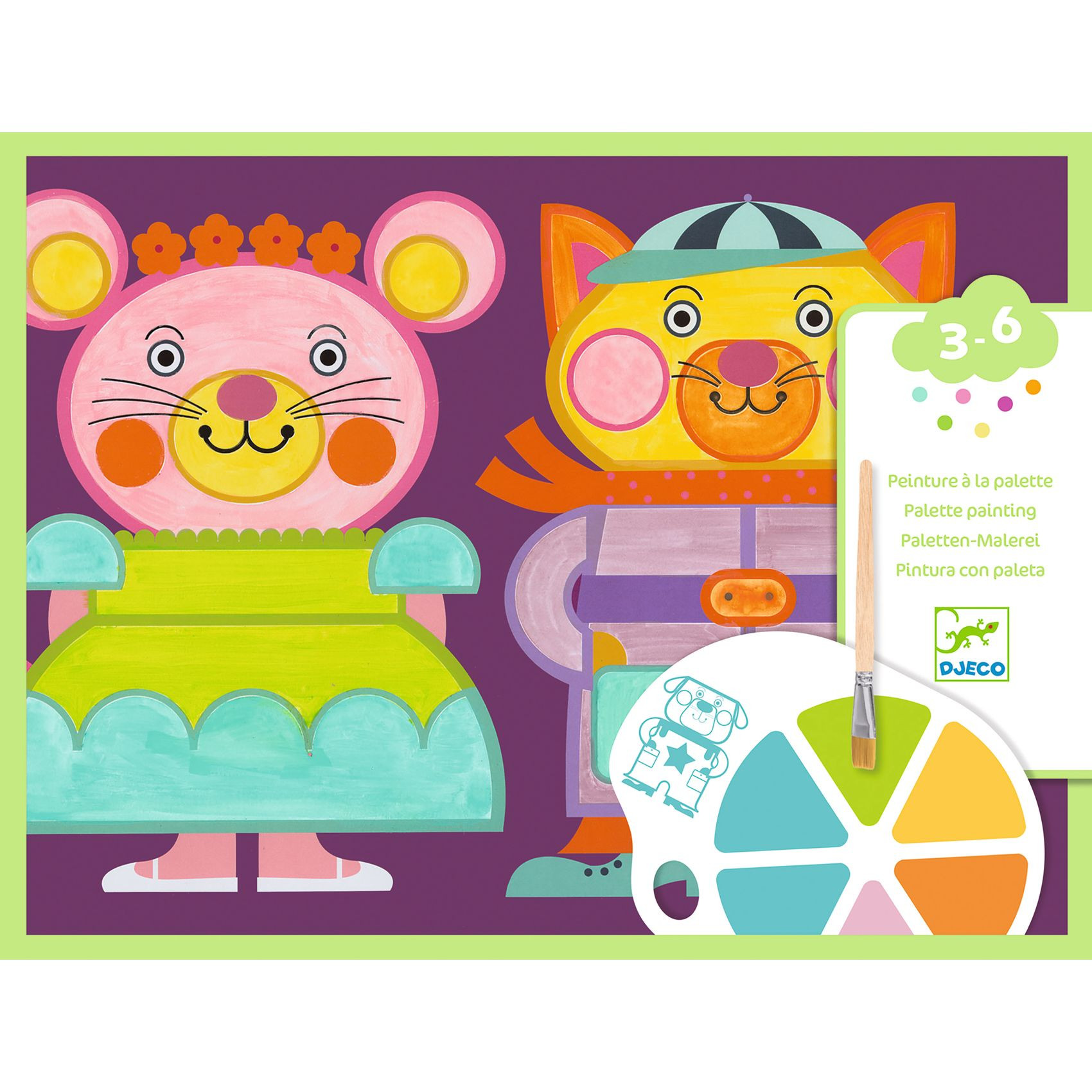 Malování s paletou - barevná zvířátka