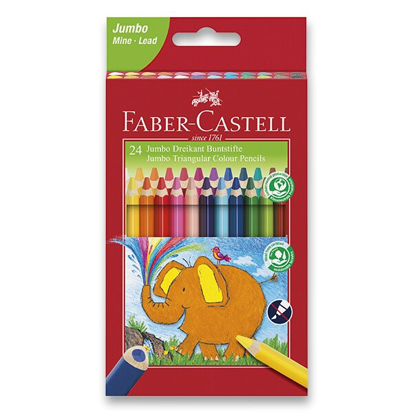 Pastelky Faber-Castell Extra Jumbo trojhranné - 24 barev