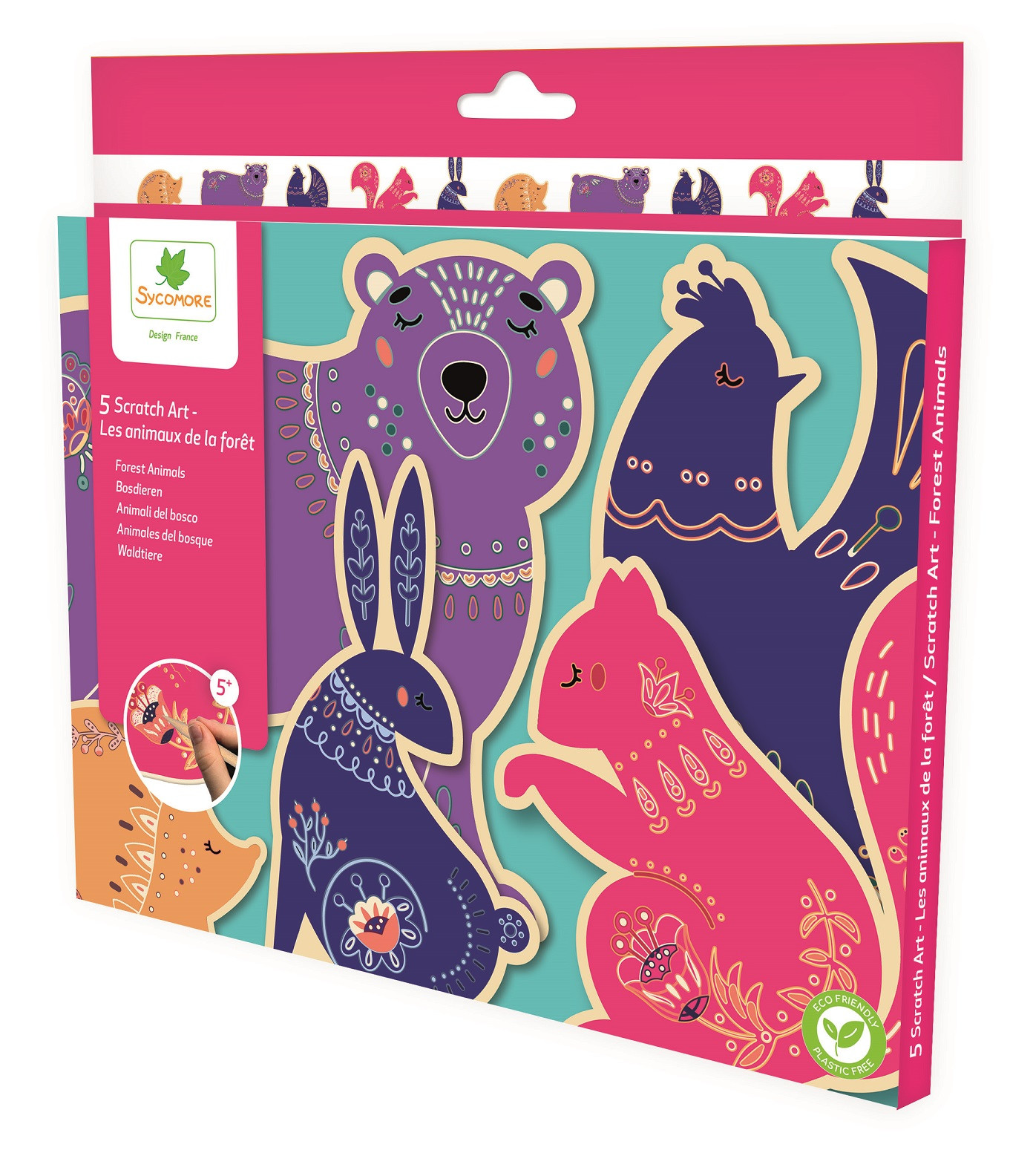 Scratch Art - vyškrabávání - lesní zvířátka