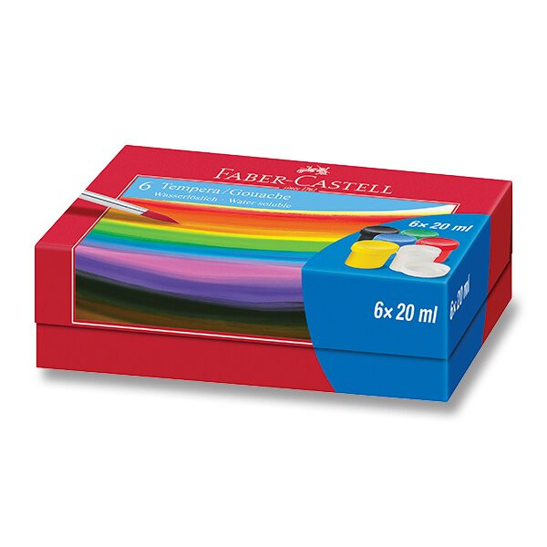 Temperové barvy Faber-Castell v kelímcích - 6 ks x 20 ml
