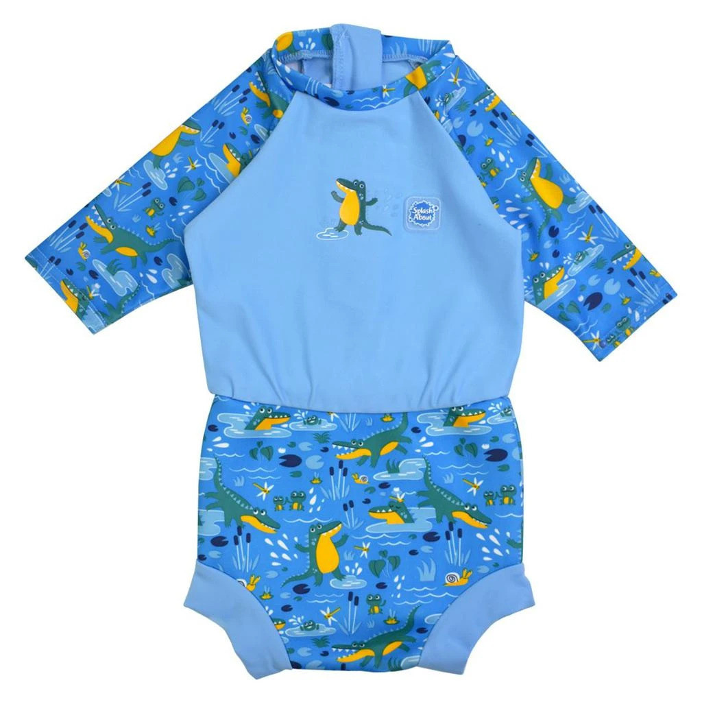 Plavky Happy Nappy UV obleček 3/4 rukáv Krokodýli XL (12-24 měs.)
