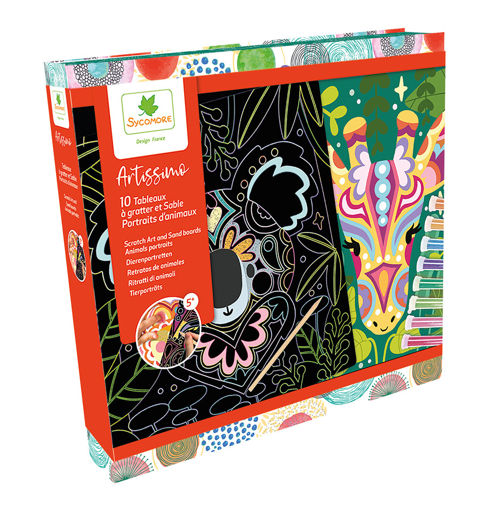 Artissimo - XXL kreativní sada - vyškrabávání a pískování - zvířecí portréty