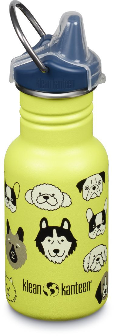 Dětská nerezová lahev Klean Kanteen Kid Classic Narrow w/Sippy Cap - Dogs 355 ml