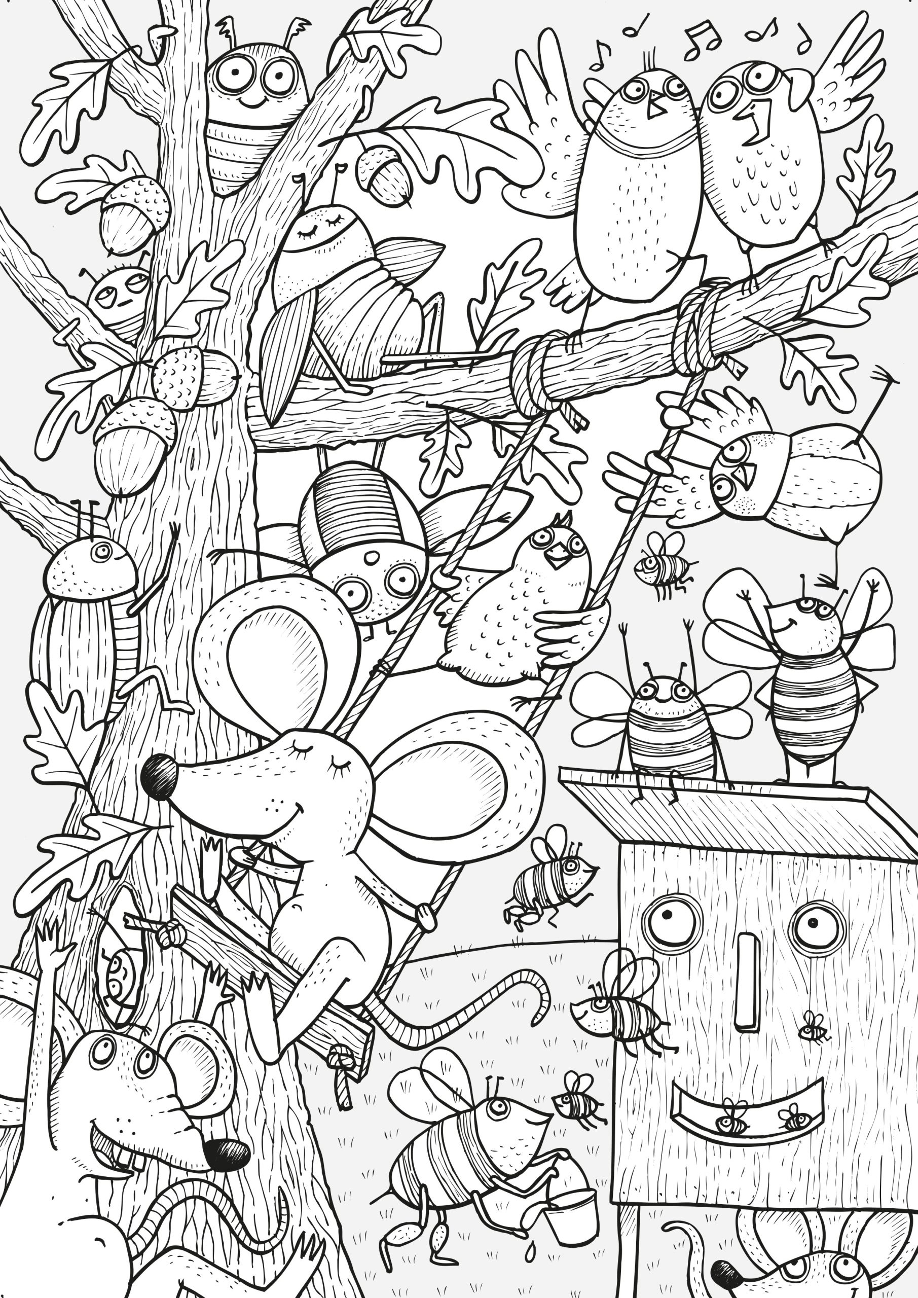 Skládací pohledy -  Lesní hrátky - omalovánky