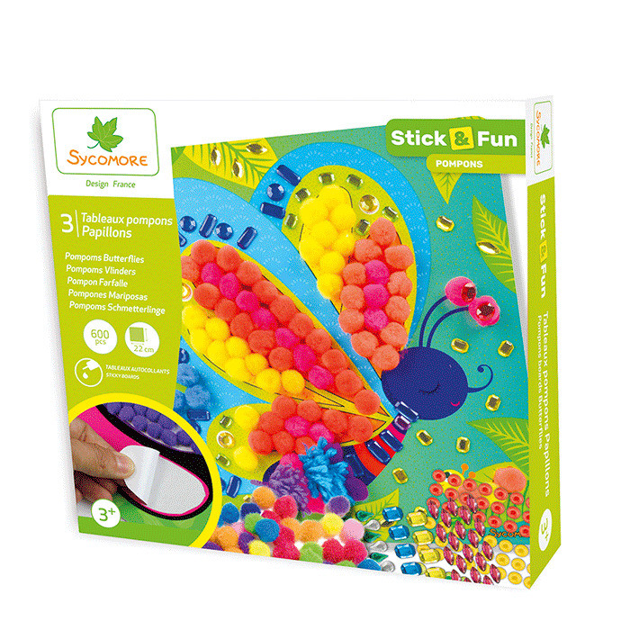 Stick & Fun - zdobení bambulkami - motýlci
