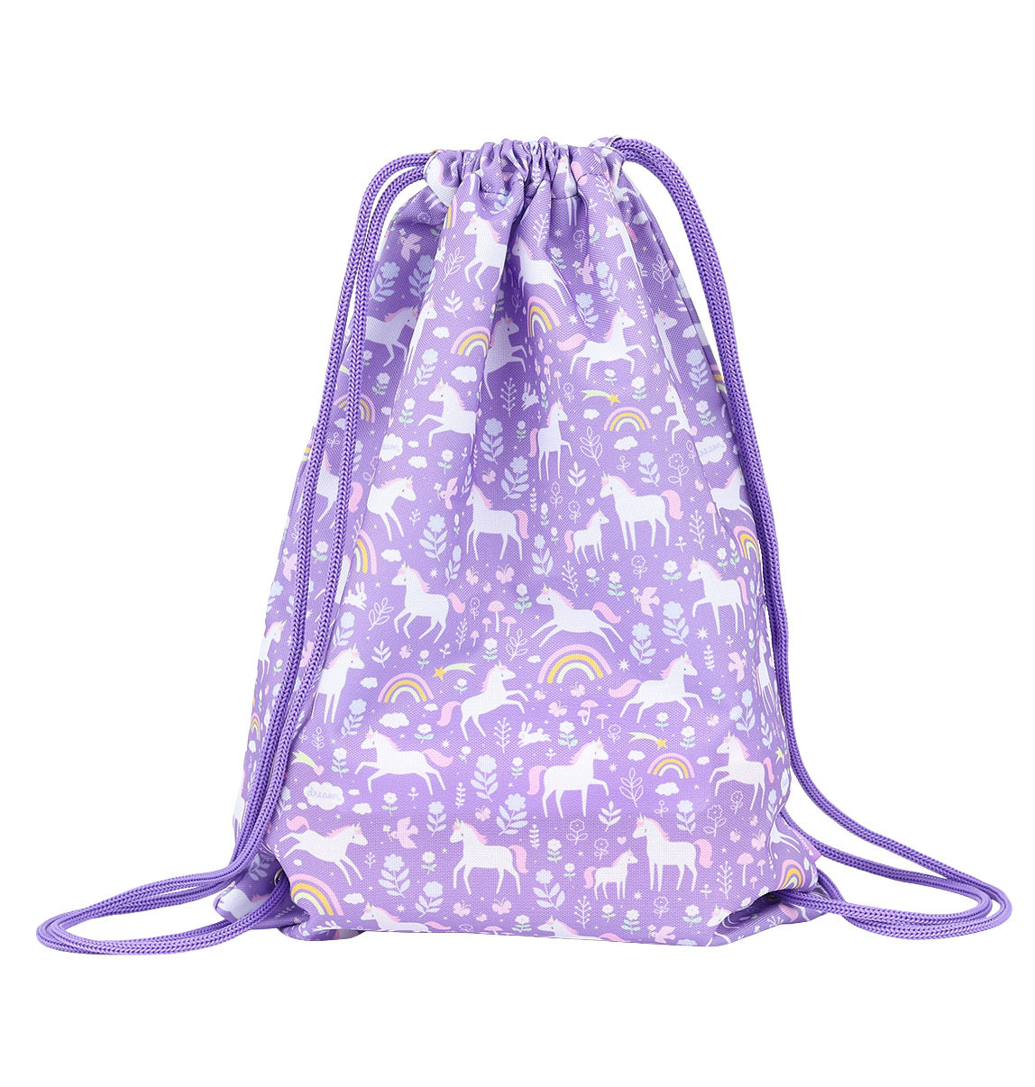 A Little Lovely Company - dětský sportovní pytel - jednorožci a duha