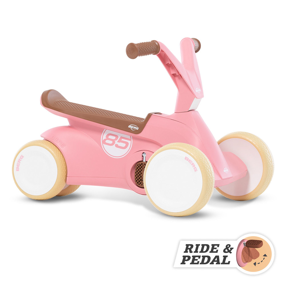 BERG GO - retro odrážedlo a šlapadlo 2v1 - růžové