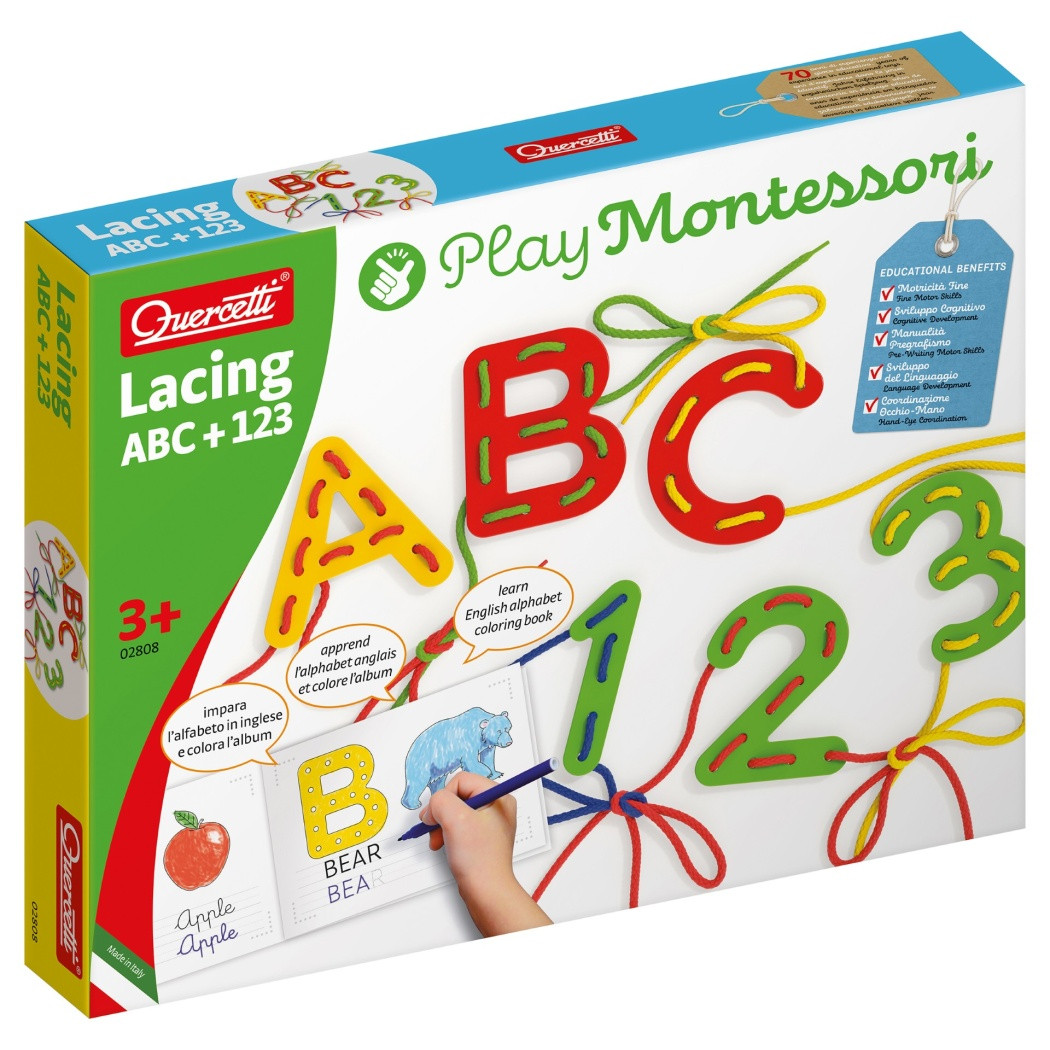 Play Montessori - Provlékání ABC+123