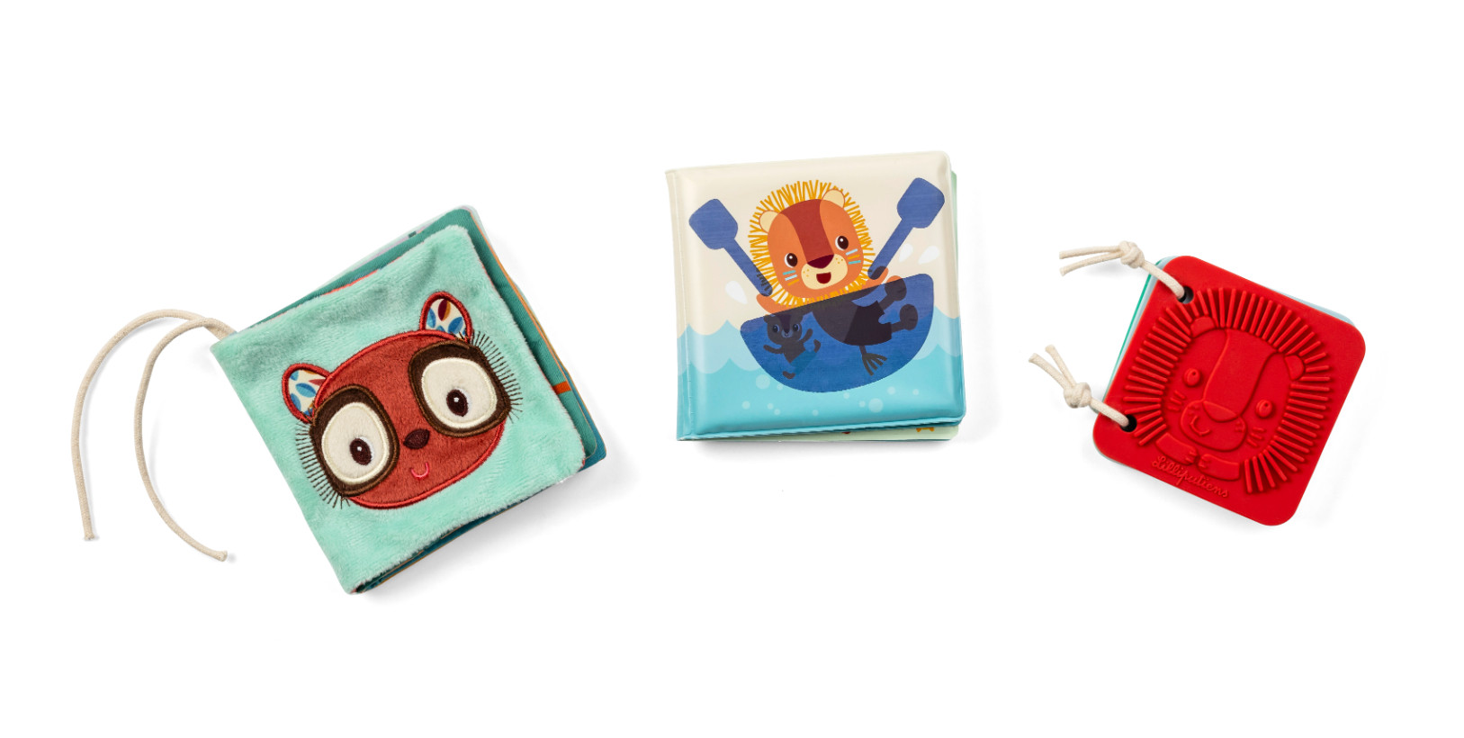 Lilliputiens - set 3 senzorických knížek - lev Jack