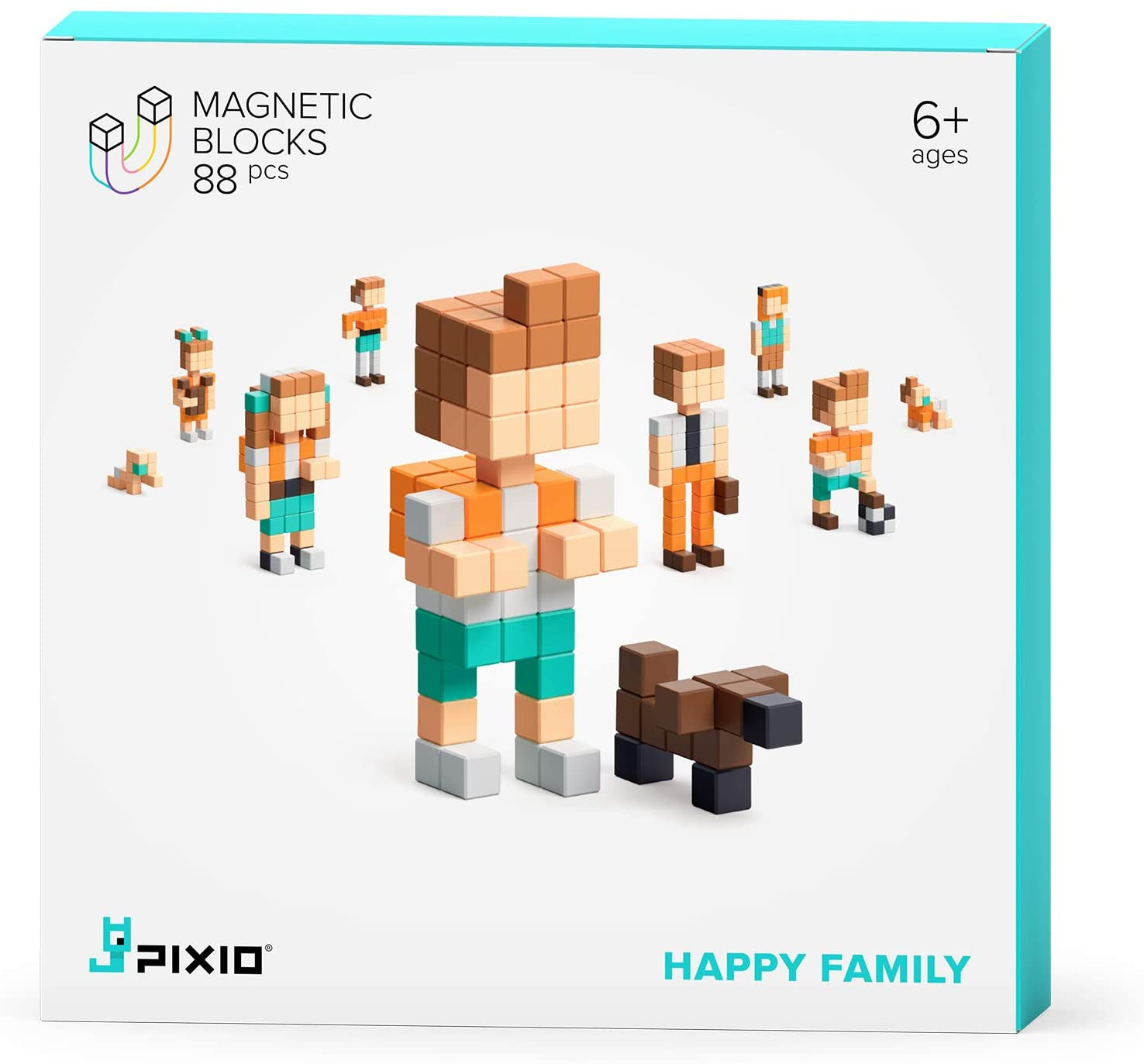PIXIO magnetická stavebnice - Happy Family - 88 ks