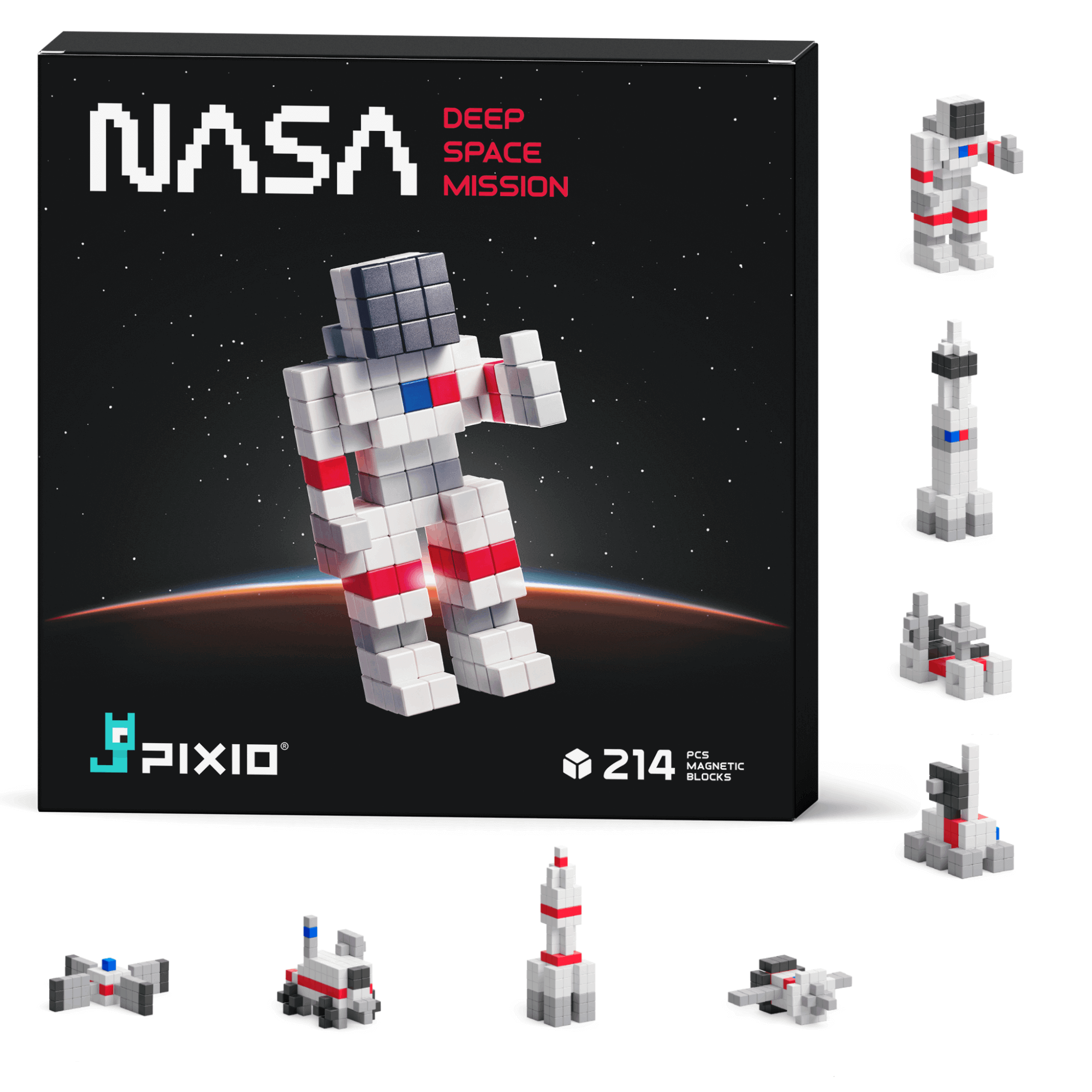 PIXIO magnetická stavebnice - NASA Space Mission - 214 ks
