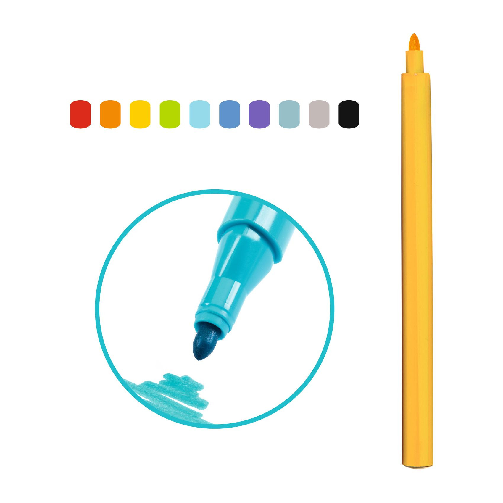 Sada 10 barevných fixů – duhové odstíny