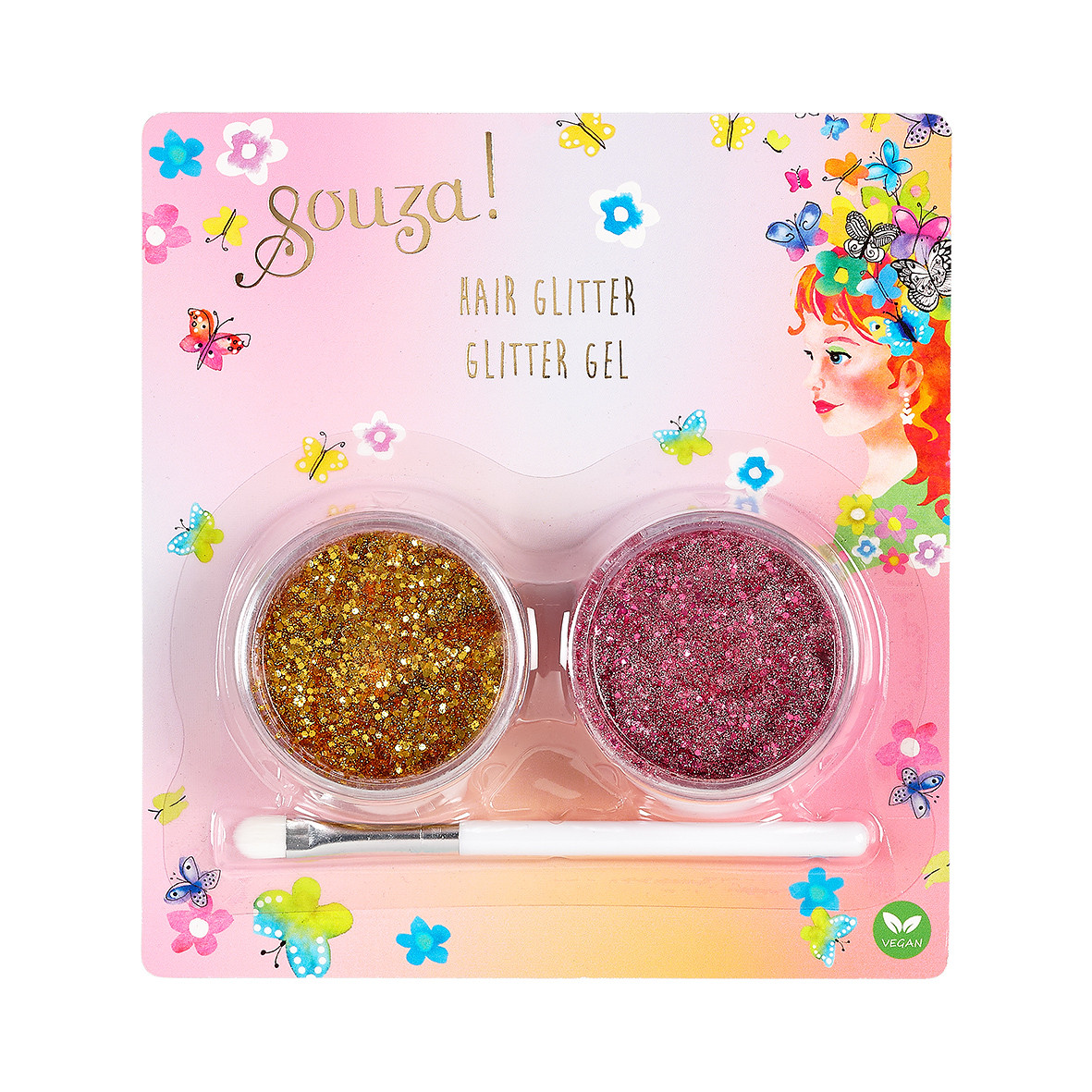 Souza! - Třpytky do vlasů – fuchsiová & zlatá