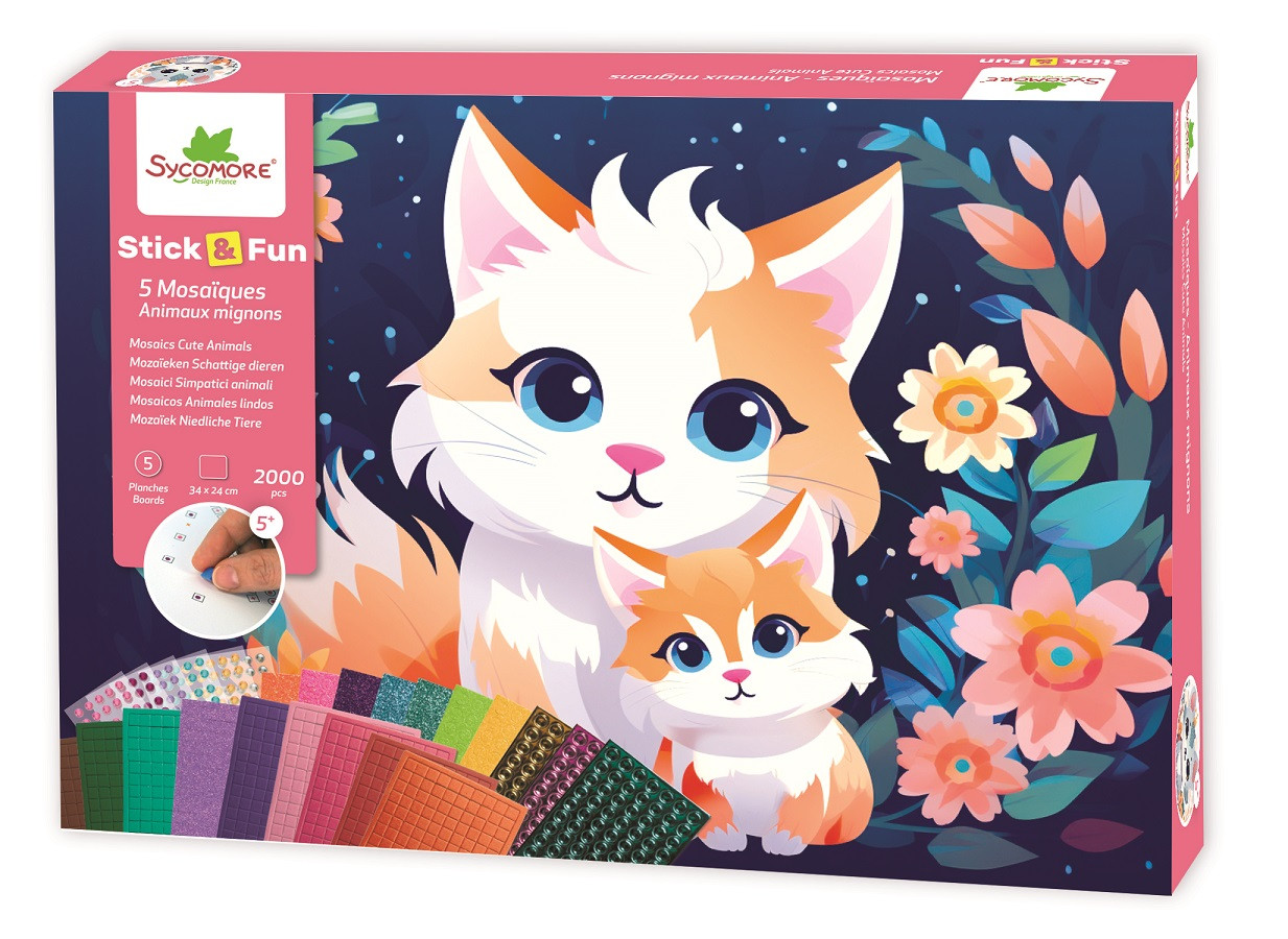 Stick & Fun - XL mozaika - roztomilá zvířata