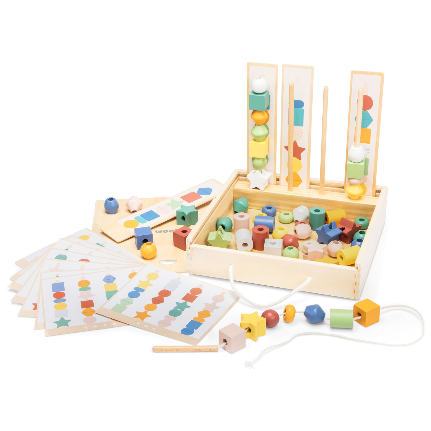 Třídící hra s dřevěnými korálky