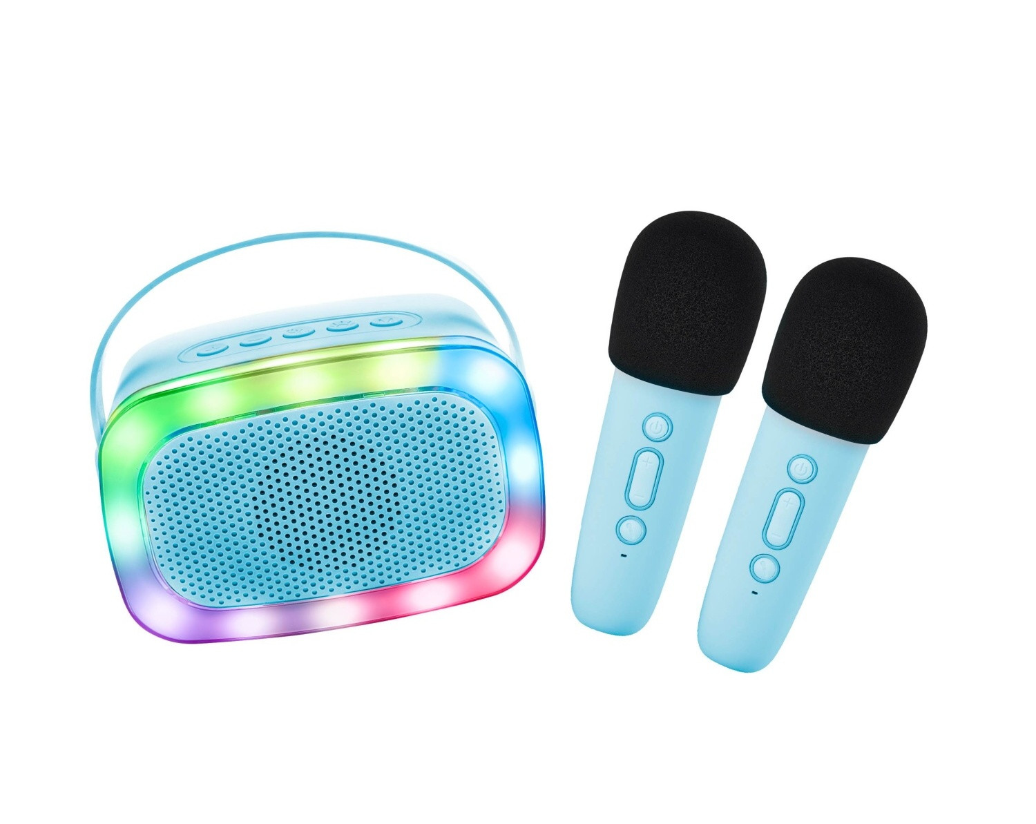 Bluetooth Karaoke párty set + 2 mikrofony Blue