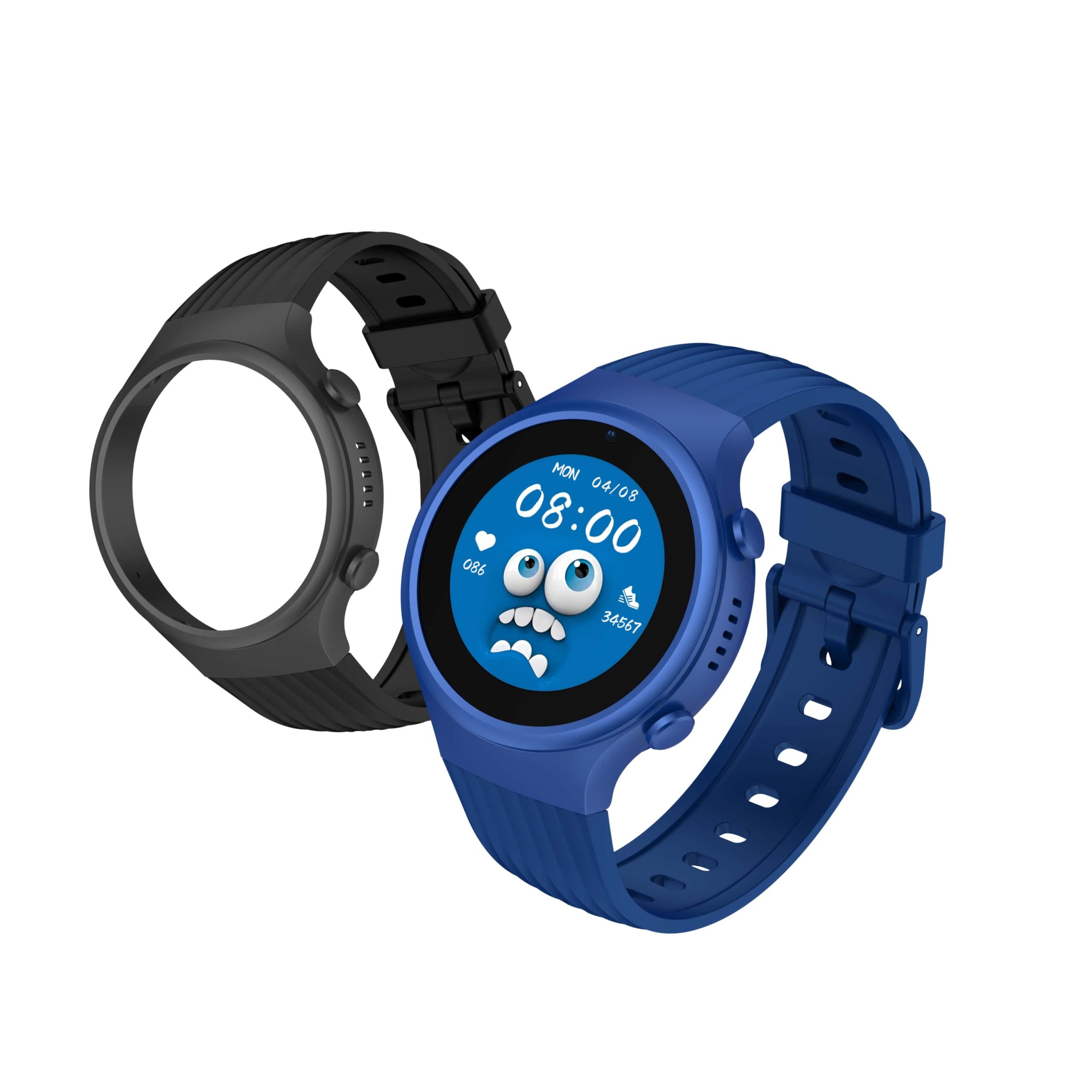 Dětské smart hodinky kulaté Kiddoboo x Lagenio WatchMe 4G Blue/Black