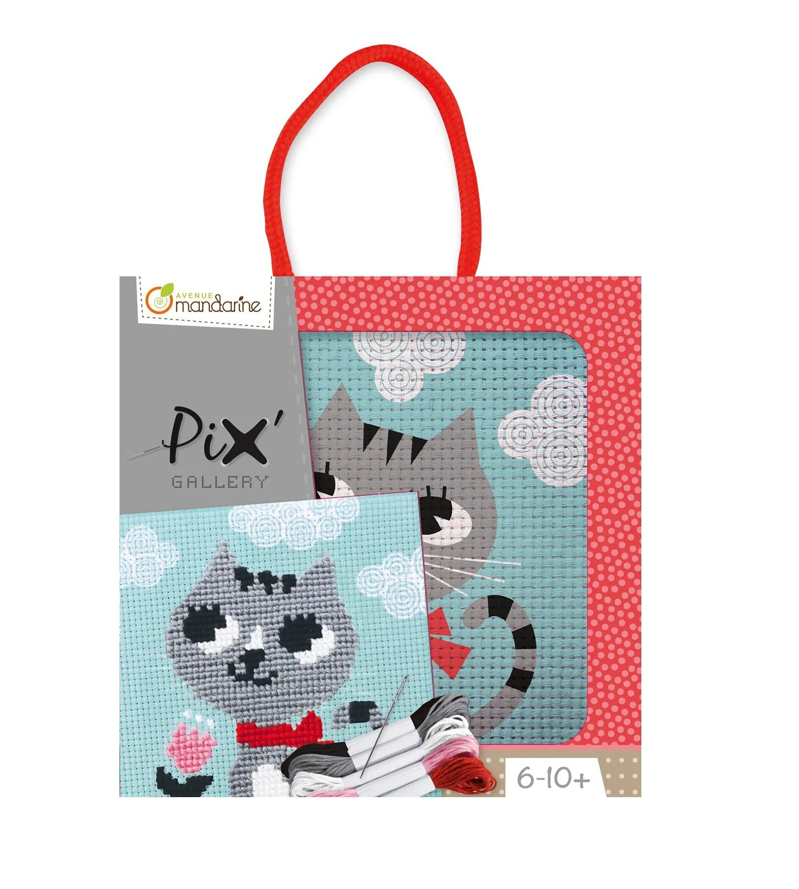 Dětské vyšívání s rámečkem - Kočka