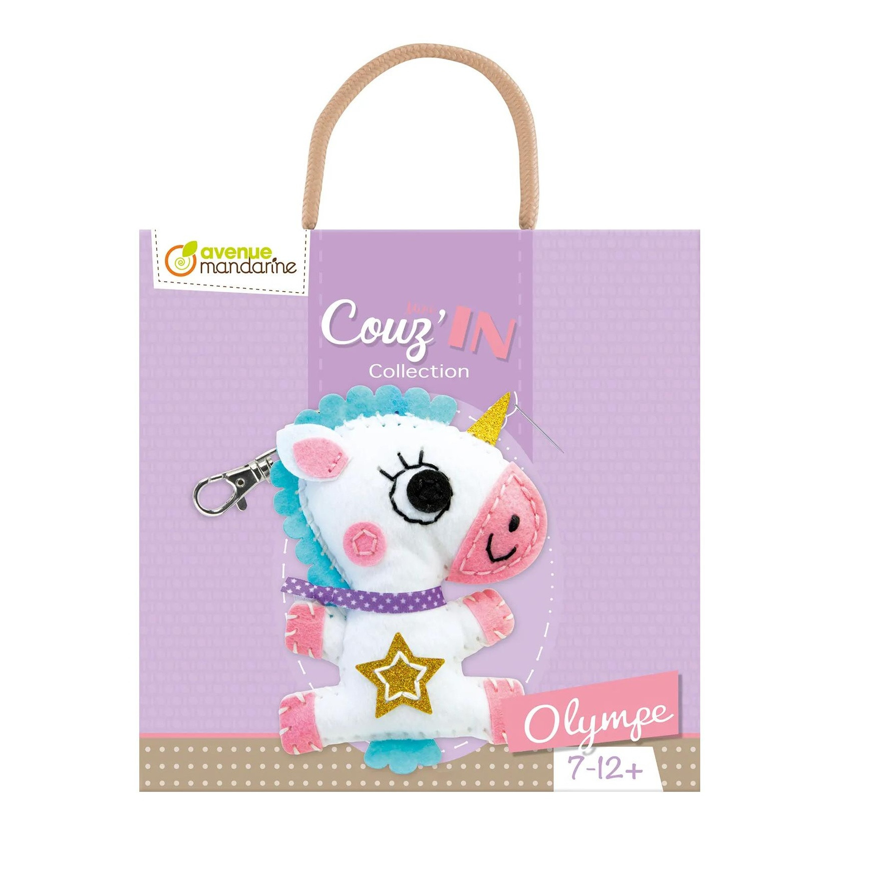 Kreavitní sada - přívěsek k ušití jednorožec Olympe