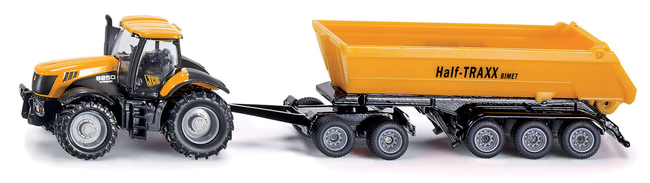 SIKU Farmer – traktor JCB 8250 se sklápěcím přívěsem