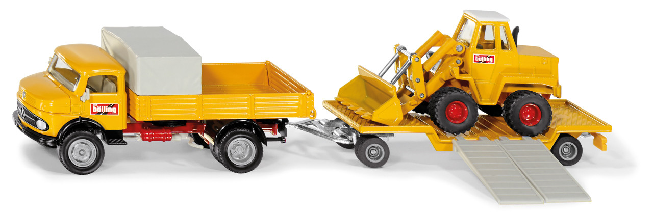 SIKU Super - souprava Mercedes-Benz 710 převážející nakladač  411 Bölling